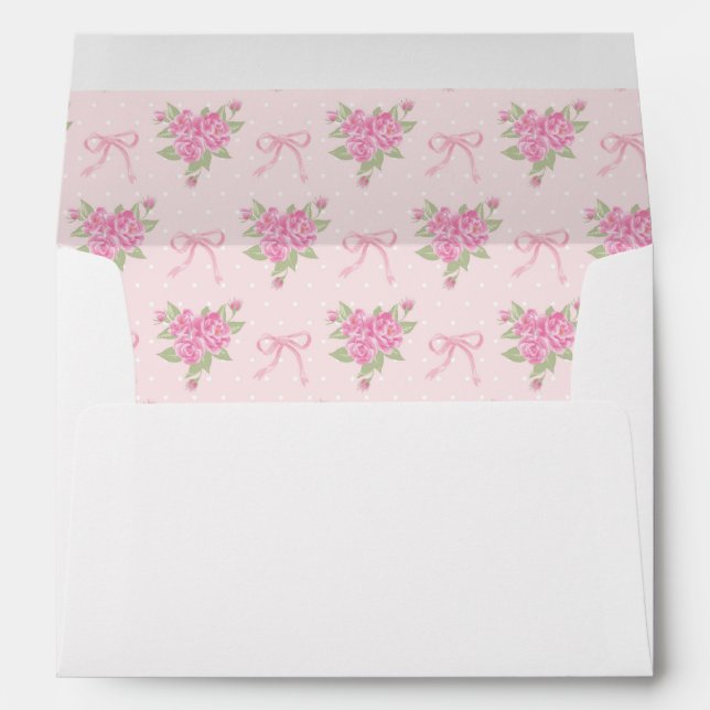 Fancy One Pink Bow First Birthday  Envelope (Back (Bottom))