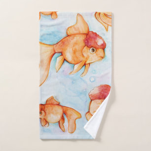 Fancy Oranda Goldfish Bath Towel Set