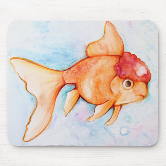 Fancy Oranda Goldfish Mouse Mat (Front)