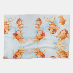 Fancy Oranda Goldfish Tea Towel
