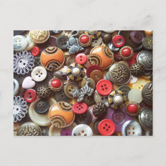 Fancy Orange Buttons and Kitty Buttons Postcard