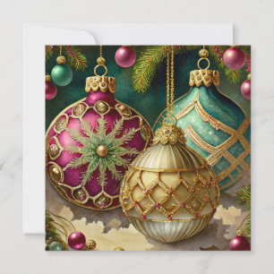 Fancy ornaments Christmas custom Holiday Card
