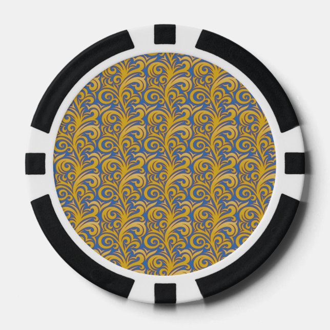 Fancy ornate pattern poker chips (Front)