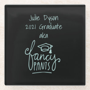 Fancy Pants Funny Graduation Custom   Glass Coaster