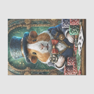 Fancy Pants has a Flush, Guinea Pig playing Poker Tissue Paper