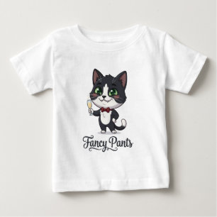 Fancy Pants Tuxedo Cat Cheers Baby T-Shirt