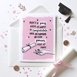 Fancy Paper Funny Graduation Card