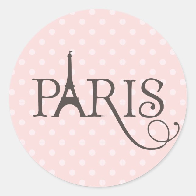 Fancy Paris Classic Round Sticker (Front)