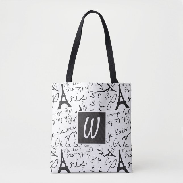 Fancy Paris Monogram Tote Bag (Front)