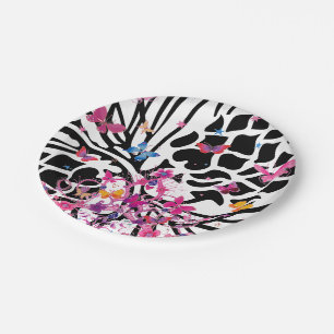 Fancy Party special cute black and white butterfly Paper Plate