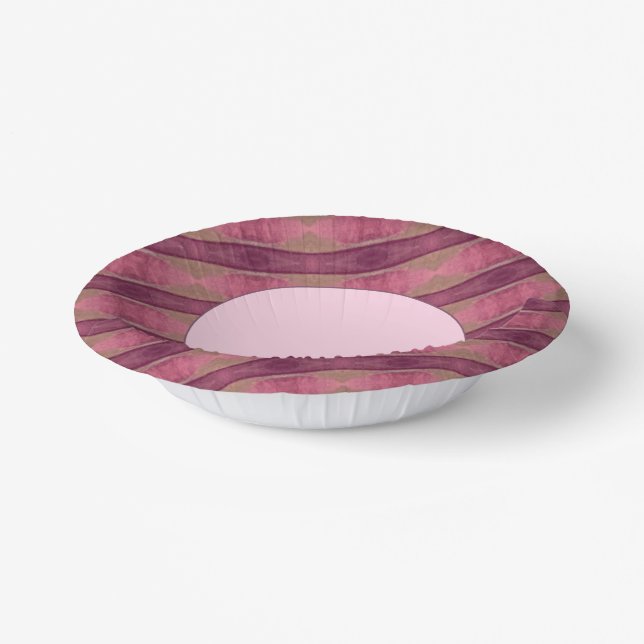 Fancy Patterned Pink Paper Plate (Angled)