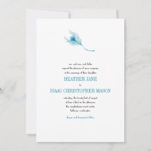 Fancy Peacock Feather Wedding Invitation