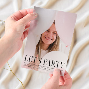 Fancy Photo Grad Invitation   Let's Party