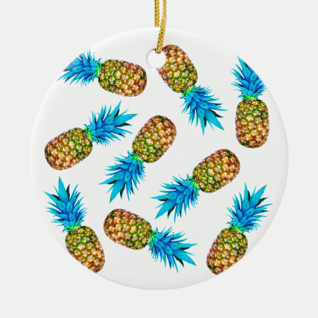 Fancy pineapples ceramic tree decoration (Front)