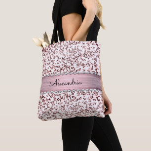 Fancy Pink Blush Marble Glitter Personalised Tote Bag