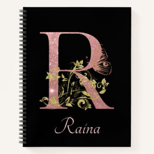Fancy Pink Glitter Letter R  Bullet Journal