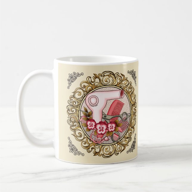 Fancy Pink Pansy Beautician  Coffee Mug (Left)