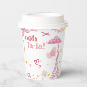 Fancy Pink Paris Birthday Paper Cups Eiffel Tower