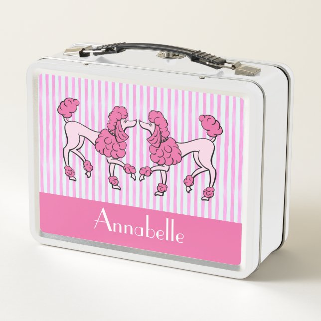 Fancy Pink Poodle Lunch Box (Back)