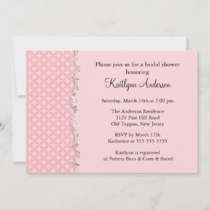 Fancy Pink Trim Bridal Shower Invitation