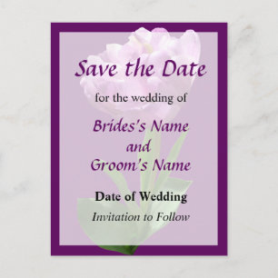 Fancy Pink Tulip Save the Date Announcement Postcard