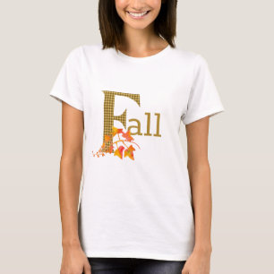 Fancy Plaid Fall Word Art T-Shirt