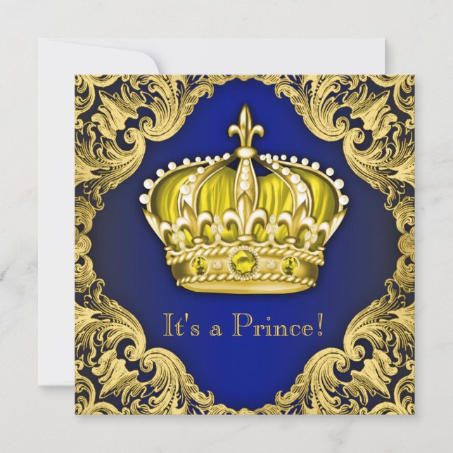 Fancy Prince Baby Shower Invitation (Front)