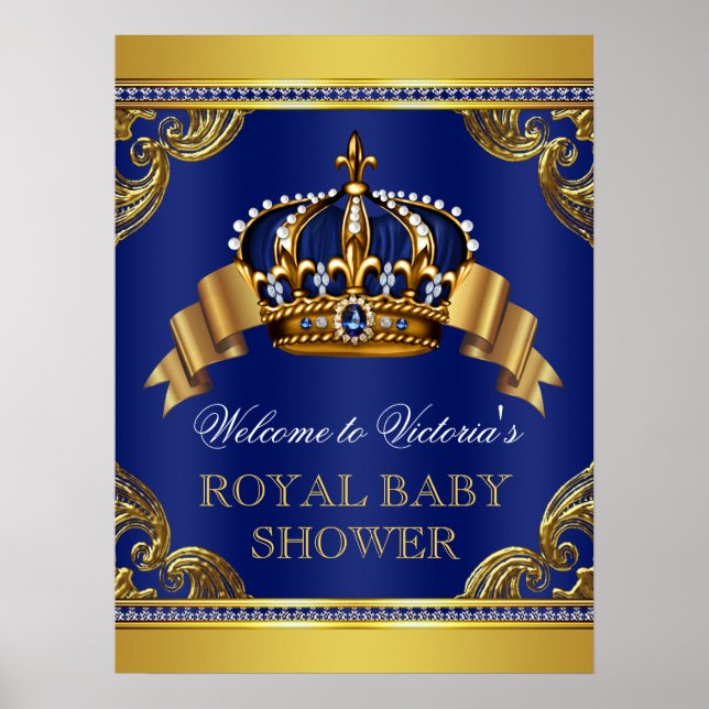 Fancy Prince Baby Shower Signs (Front)
