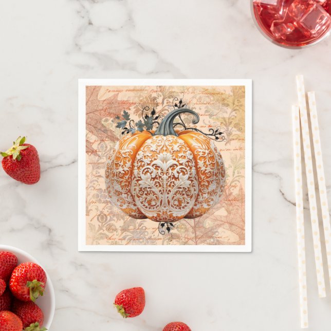 Fancy Pumpkin  Napkin (Insitu)