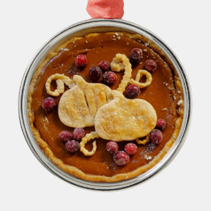 Fancy Pumpkin Pie Christmas   Metal Tree Decoration