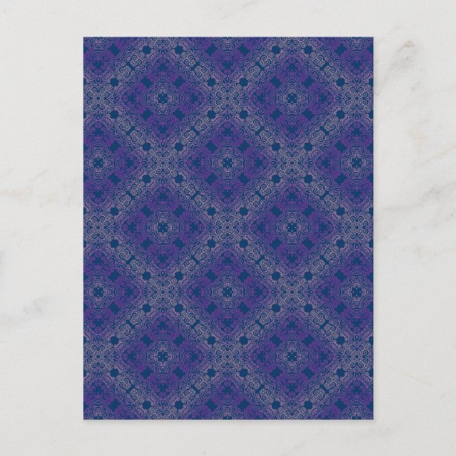 fancy purple arabesque design postcard (Front)