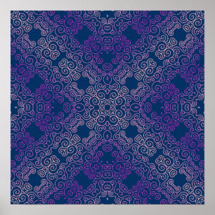 fancy purple arabesque design poster