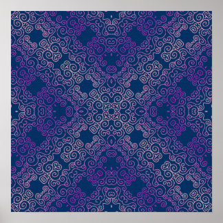 fancy purple arabesque design poster