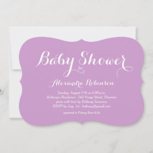 Fancy Purple Baby Shower Invitation