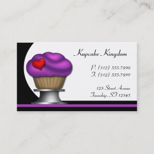 Fancy Purple Cupcake Pedestal Business Cards