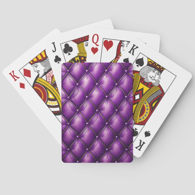 Fancy Purple Upholstered  Playing Cards (Back)