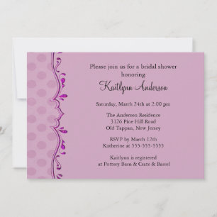 Fancy PurpleTrim Bridal Shower Invitation