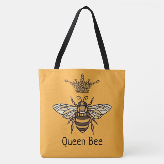 Fancy Queen Bee Personalise Tote Bag (Front)