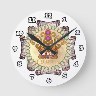 Fancy Queen Crown  Round Clock