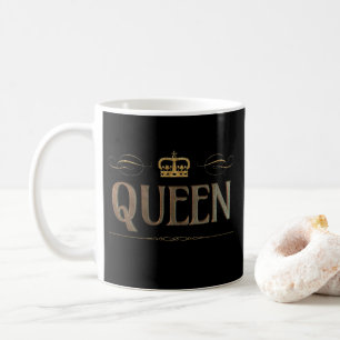 Fancy Queen Lettering - Grand Mediaeval Royal Crow Coffee Mug