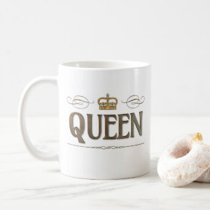 Fancy Queen Lettering - Mother's Day Royal Crown Coffee Mug