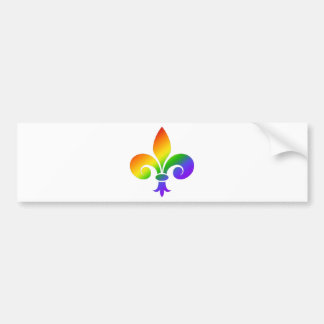 Fancy Rainbow Fleur de Lis Bumper Sticker