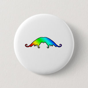 Fancy Rainbow Moustache 6 Cm Round Badge