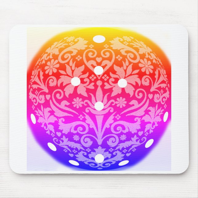 Fancy rainbow world art mouse mat (Front)