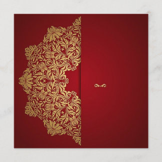 Fancy Red Gold Invitation