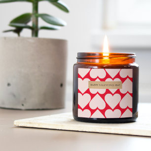 Fancy Red & Pink Heart Pattern Valentines Square S Sticker