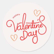 Fancy red pink round valentine's Day sticker