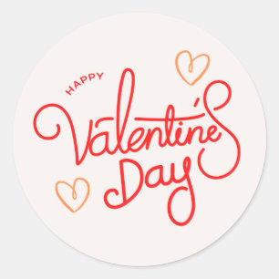 Fancy red pink round valentine's Day sticker