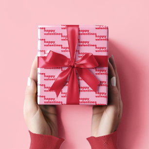 Fancy Red & Pink Valentines Pattern Wrapping Paper