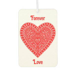 Fancy Red Romantic Heart Customizeable Car Air Freshener